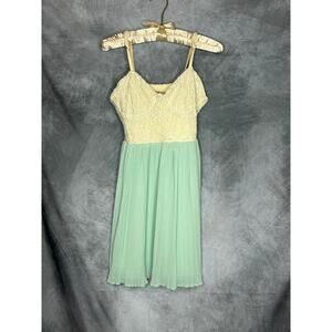 Lost Baby Doll Slip Dress Women Med Mini Fairycore Lined Cotton Lace Coquette